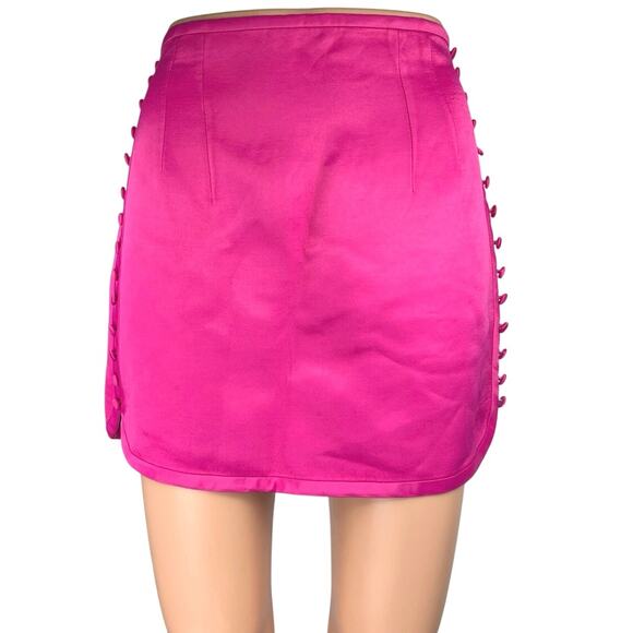 Zara Women's Pink Silky Satin Side Buttons Mini Straight Pencil Skirt Size S - Picture 1 of 5